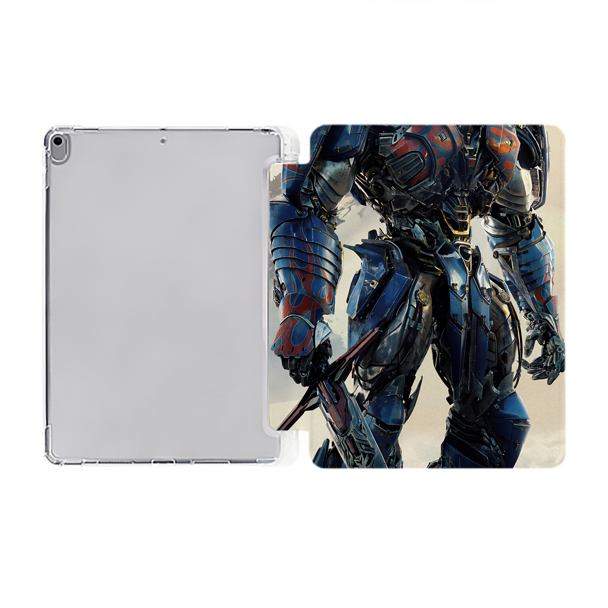 （画像用） Transformers トランスフォーマー IPad ケース ペン収納付き 三つ折りスタンド PUレザー×シリコン 対応機種9.5/10.5/10.9インチ
